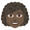Woman- Dark Skin Tone- Curly Hair emoji on Emojione